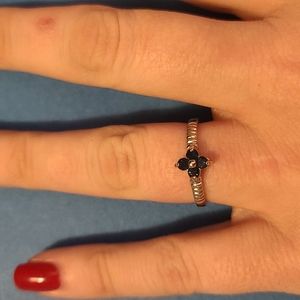 Blue flower ring, size 7